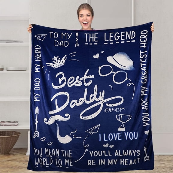 To My Dad Blanket Best Dad Ever Blanket Birthday Father's Day Dad Papa From Son/Daughter,, 50x60in Fleece Blanket