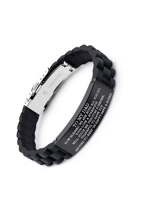To My Dad Bracelet in Stainless Steel & Silicone