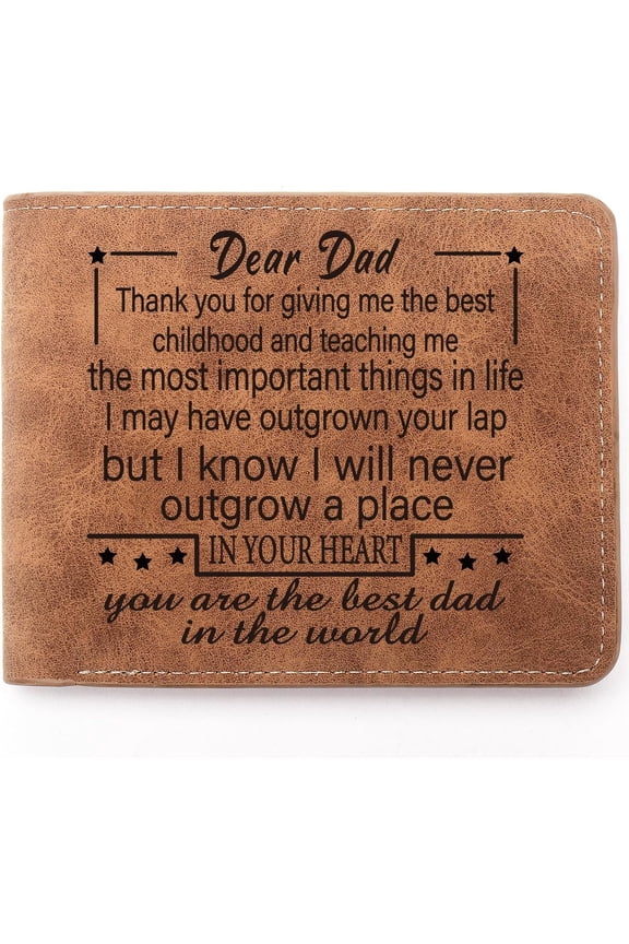 To My Dad Gifts, Leather Wallet for Man, Engraved Personalized Leather Wallet, Father's Day & Birthday