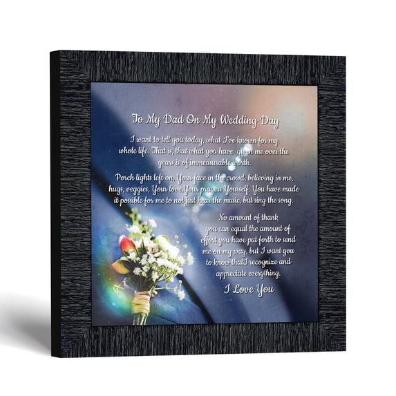Father of the Groom Gift, Dad Wedding Day Keepsake Frame
