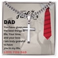 thumbnail image 1 of To My Daddy Gifts For Dad, Cross Pendant Necklace, Father Day Gift From Family - Cuban Link Chain with Artisan Cross, 1 of 5