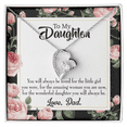 thumbnail image 1 of Forever Love Pendant Necklace with Amazing Woman Message Card from Dad – 14K White Gold or 18K Gold, 1 of 20