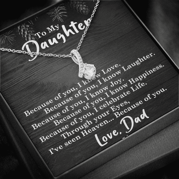 To My Daughter, Because Of You, Alluring Beauty Necklace, Gold Alluring Necklace