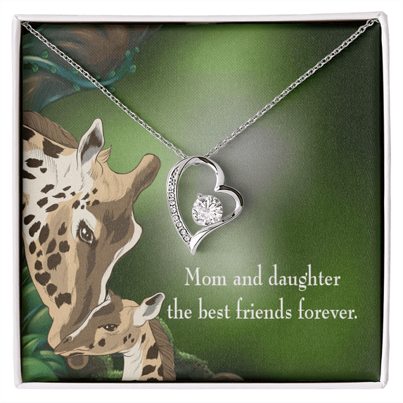To My Daughter Best Friends Forever From Mom Forever Necklace w Message Card