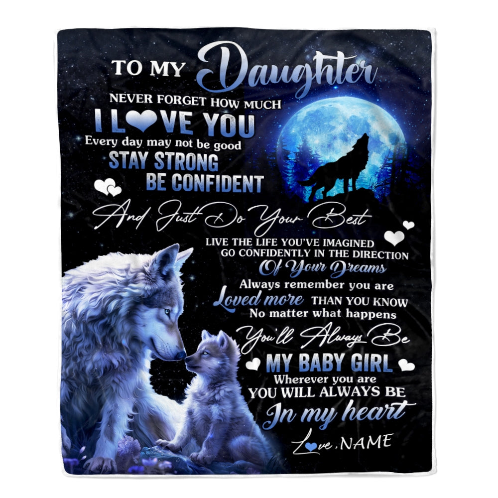 To My Daughter Blanket From Mom Dad Mother Wolf Never Forget How Much I ...