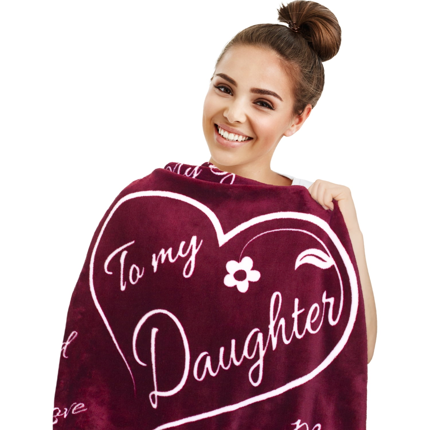 To My Daughter Blanket By Buttertree Adult Christmas Ts For Daughter Red Throw 65 X 50