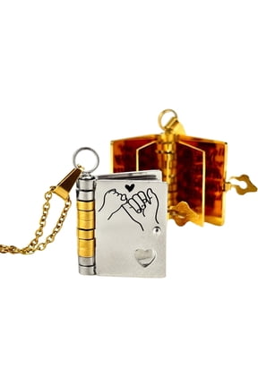 To My Daughter Book Necklace, Openable Pendant with Message, Gift from Mom Dad for Birthday Women