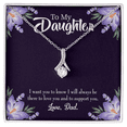 thumbnail image 1 of To My Daughter Dad Supports Daughter Alluring Ribbon Necklace Message Card, 1 of 20