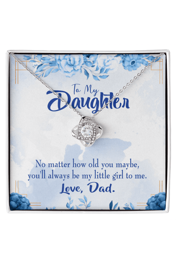 To My Daughter Daddy's Little Girl Infinity Knot Necklace Message Card