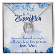 thumbnail image 1 of Lucky Horseshoe Necklace with Always Be Loved Message Card from Dad – White Gold Finish with CZ Crystals, 1 of 18