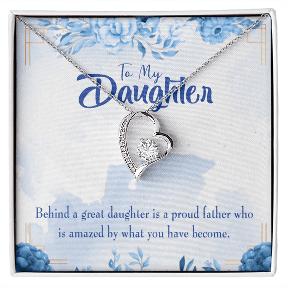 To My Daughter Great Daughter From Dad Forever Necklace w Message Card