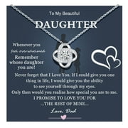 To My Daughter Heart Necklace Pendant,Daughter Necklace Graduation Birthday Gift(Silver)