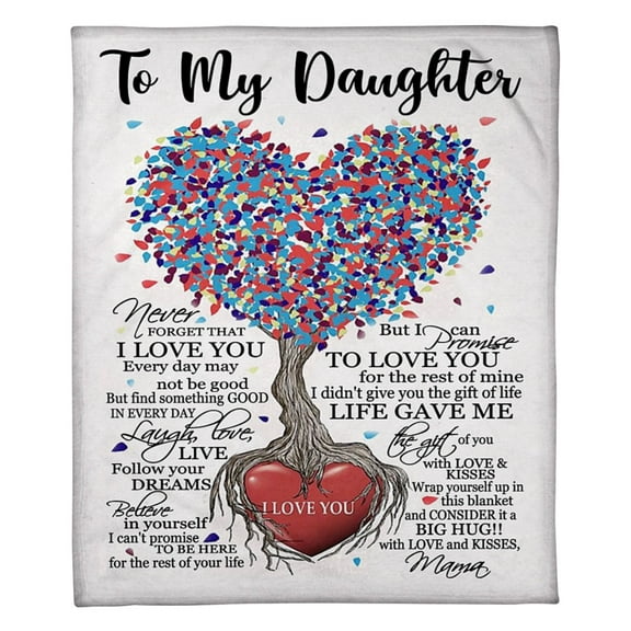 To My Daughter Heart Tree Life Gave Me A Gift Of You Fleece Blanket Family, Birthday, Daughter, 60x80in Fleece Blanket