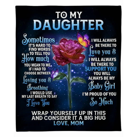 To My Daughter How Much You Mean To Me Fleece Blanket Family, Birthday, Daughter, Mother To Daughter Gift, 30x40in Fleece Blanket