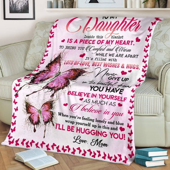 To My Daughter I Believe In You, Pink Fleece Blanket, Daughter, For Daughter, Family Gift,, 30x40in Fleece Blanket