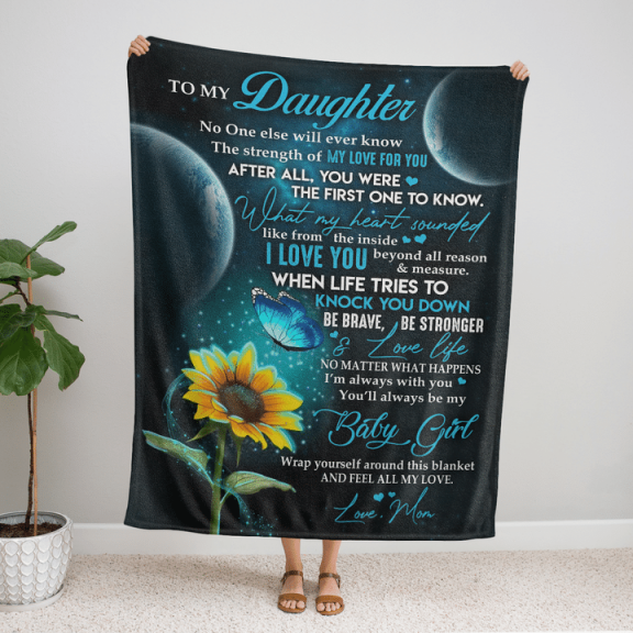 To My Daughter I Love You Beyond All The Reason And Measure Fleece Blanket Family, Birthday,, 50x60in Fleece Blanket