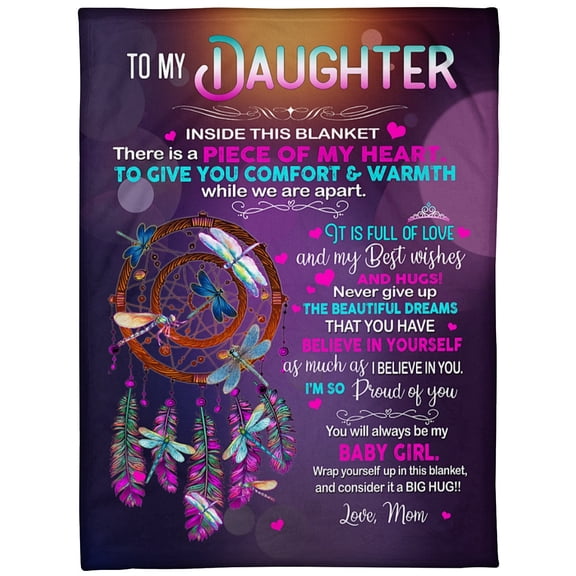 To My Daughter I'm So Proud Of You Fleece Blanket Birthday Gift Family Gift Daughter Gift From Mom To Daughter, 30x40in Fleece Blanket