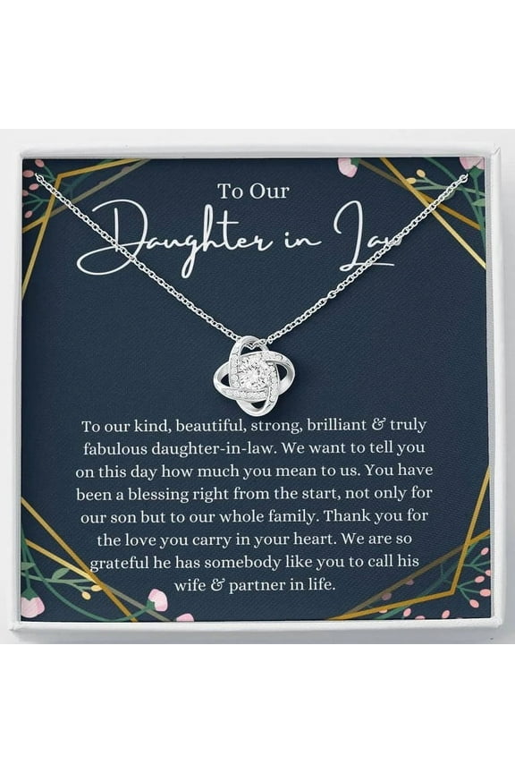 To My Daughter In Law Necklace, Birthday Necklace for Women, Adults Size