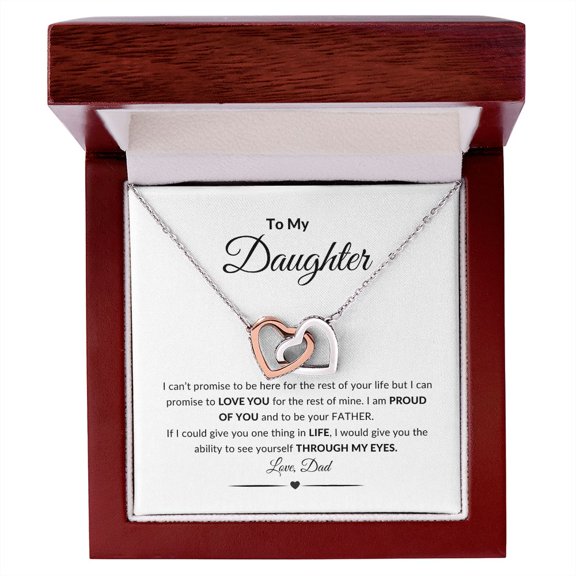 To My Daughter, Interlocking Hearts Necklace