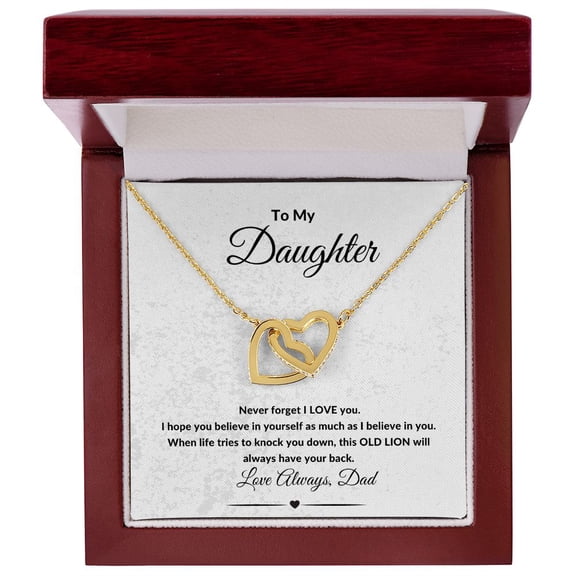 To My Daughter, Interlocking Hearts Necklace