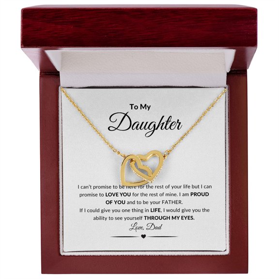 To My Daughter, Interlocking Hearts Necklace