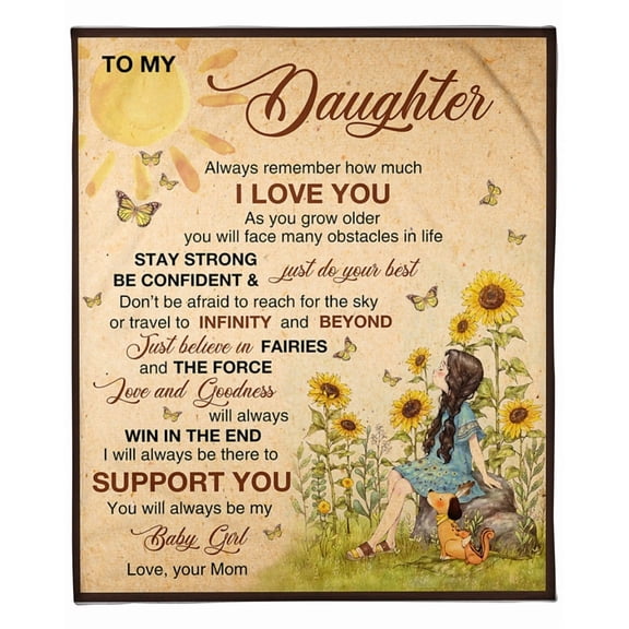 To My Daughter Just Do Your Best Fleece Blanket Family, Birthday, Daughter, Mother To Daughter Gift, 50x60in Fleece Blanket