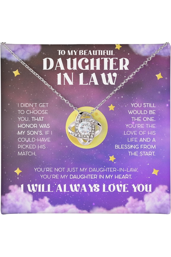 To My Daughter in Law Necklace from Mother and Father in Law, Daughter in Law Birthday Gifts, Unique Jewelry for Beloved Future Daughter-in-Laws on Wedding and Mothers Day, Presents from Mom & Dad