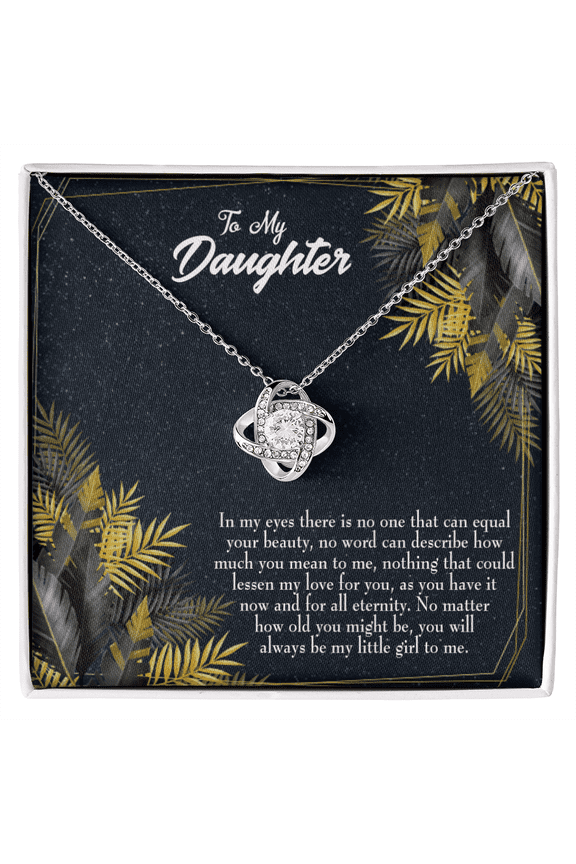 To My Daughter Little Girl Infinity Knot Necklace Message Card