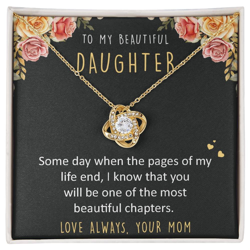 I Filled This One With Love & Light - Family Love Knot Necklace - Gift For Daughter From Mom