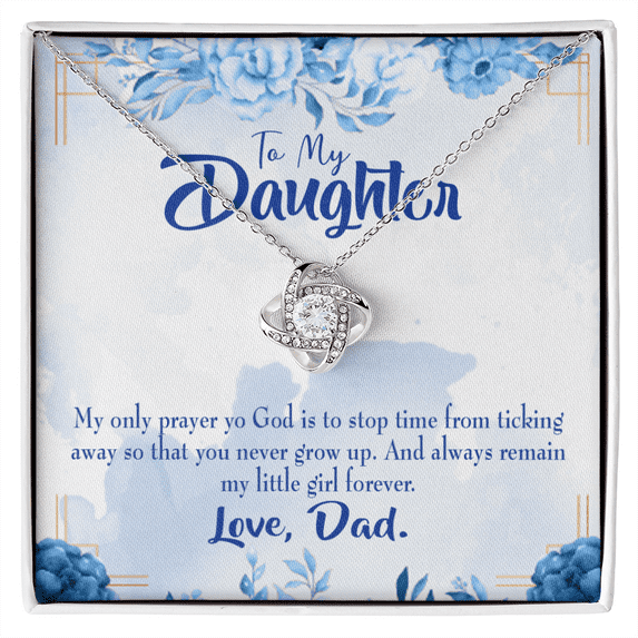 To My Daughter My Little Girl From Dad Infinity Knot Necklace Message Card