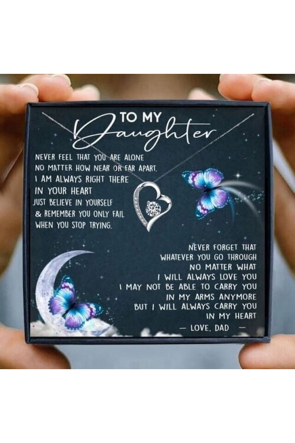 To My Daughter Necklace Father to Daughter Birthday Graduation Gift from Dad