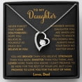 thumbnail image 1 of To My Daughter Necklace From Dad  with Heartfelt Message Forever Heart Necklace Birthday Valentines Special Occassion  White,Yellow ,Rose Gold, 1 of 5