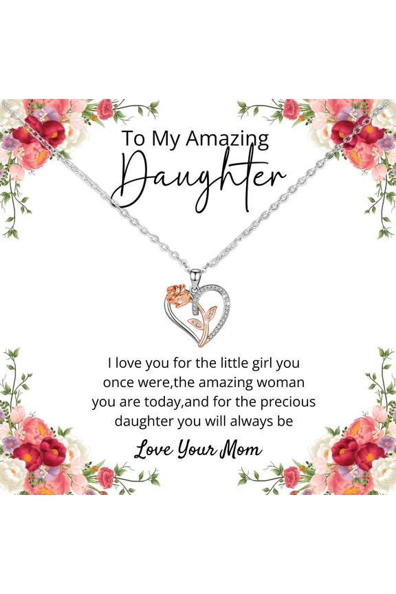 To My Daughter Necklace From Mom Christmas Gift for Daughter Forever Love Necklace Birthday Valentine Graduation