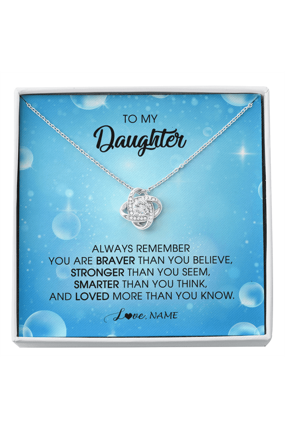 To My Daughter Necklace From Mom Dad Always Remember You Are Braver Daughter Jewelry Birthday Graduation Christmas Customized Message Card