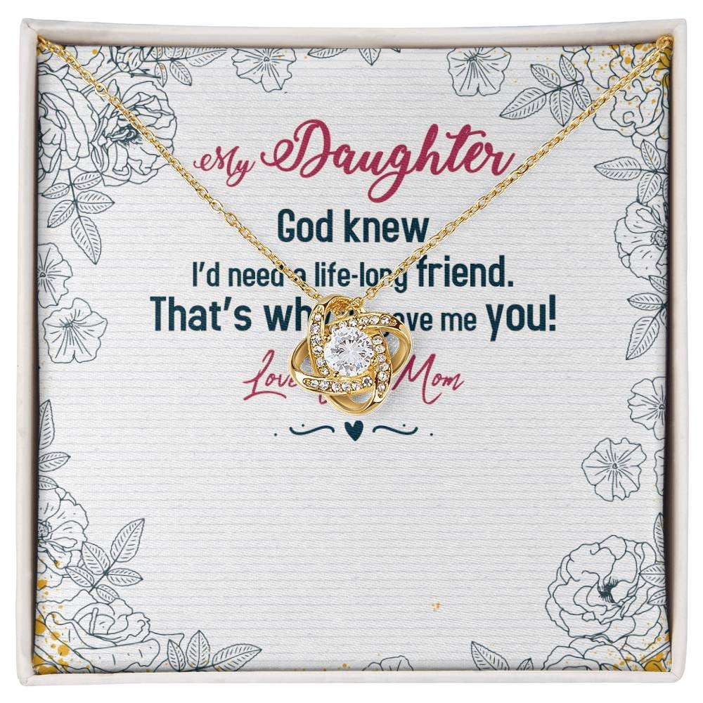 I Will Always Love You - Mom To Daughter, Love Knot Necklace