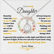 KESHAN To My Daughter Necklace From Mom With Light Box Christmas Gifts For Daughter Mother Daughter Gift From Mom Mother Daughter Necklace To My Badass Daughter Necklace Necklace For Daught