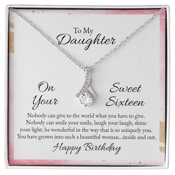 To My Daughter Nobody Can Give to the World Alluring Ribbon Necklace Message Card