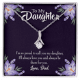 thumbnail image 1 of To My Daughter Proud Dad Alluring Ribbon Necklace Message Card, 1 of 20