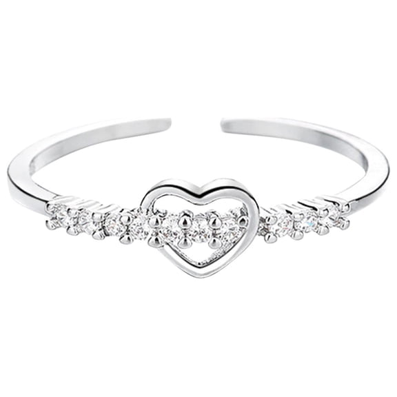 To My Daughter Ring Female Fashion Personality Hollow Out Opening Ladies Jewelry,One Size,Silver