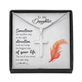 thumbnail image 1 of To My Daughter Smallest Step Cross Card Necklace w Stainless Steel Pendant, 1 of 20