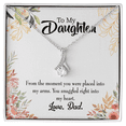 thumbnail image 1 of To My Daughter Snuggled to Dad's Heart Alluring Ribbon Necklace Message Card, 1 of 20