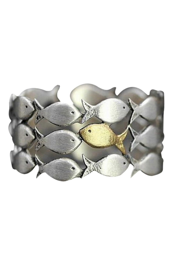 To My Daughter Swimming Against The Current Ring Adjustable Finger Ring For Women, Happy H