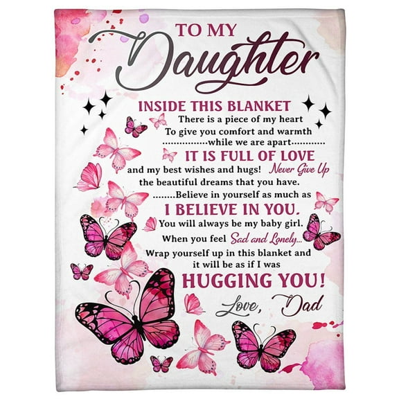 To My Daughter There Is A Piece Of My Heart Fleece Blanket Daughter From Mom Bedding Couch Sofa Soft, 30x40in Fleece Blanket