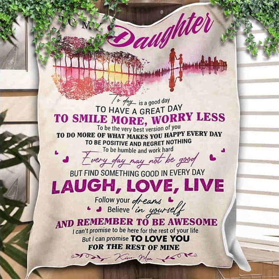 To My Daughter Today Is A Good Day Guitar Blanket Daughter From Mom Birthday Gift Home Decor Bedding Couch, 50x60in Fleece Blanket