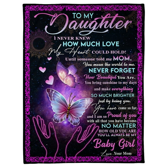To My Daughter Until Someone Told Me Mom Fleece Blanket Family, Birthday, Daughter, Mother To Daughter Gift, 30x40in Fleece Blanket