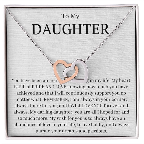 To My Daughter - You Are A Blessing In My Life Interlocking Necklace