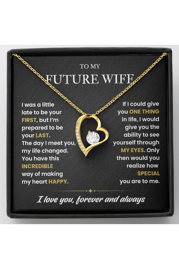 To My Fiancée Necklace Gift, Engagement Gift for Future Wife, Romantic Soulmate Jewelry, Anniversary Birthday Valentine’s Day Gift for Her