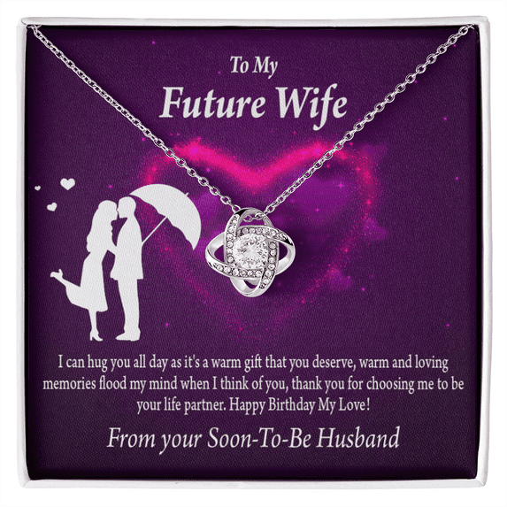 To My Fiancee Awesome Birthday Infinity Knot Necklace Message Card