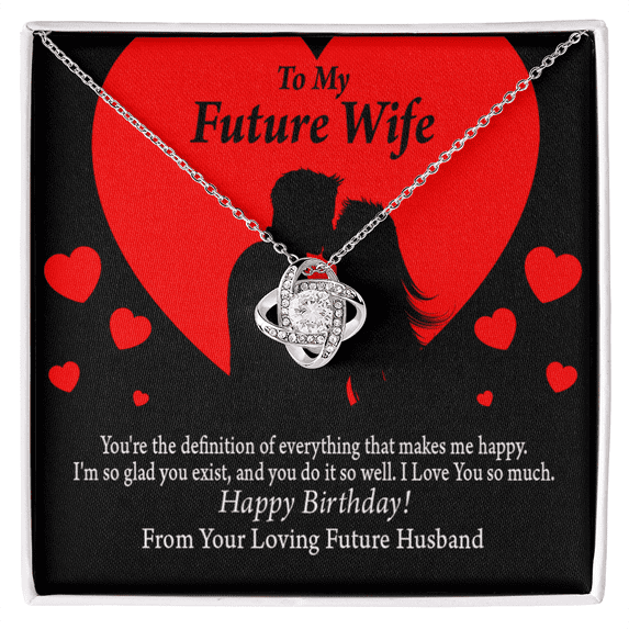 To My Fiancee Glad To Exist Infinity Knot Necklace Message Card
