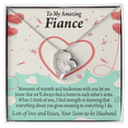thumbnail image 1 of To My Fiancee Lots of Love And Kisses Forever Necklace w Message Card, 1 of 20